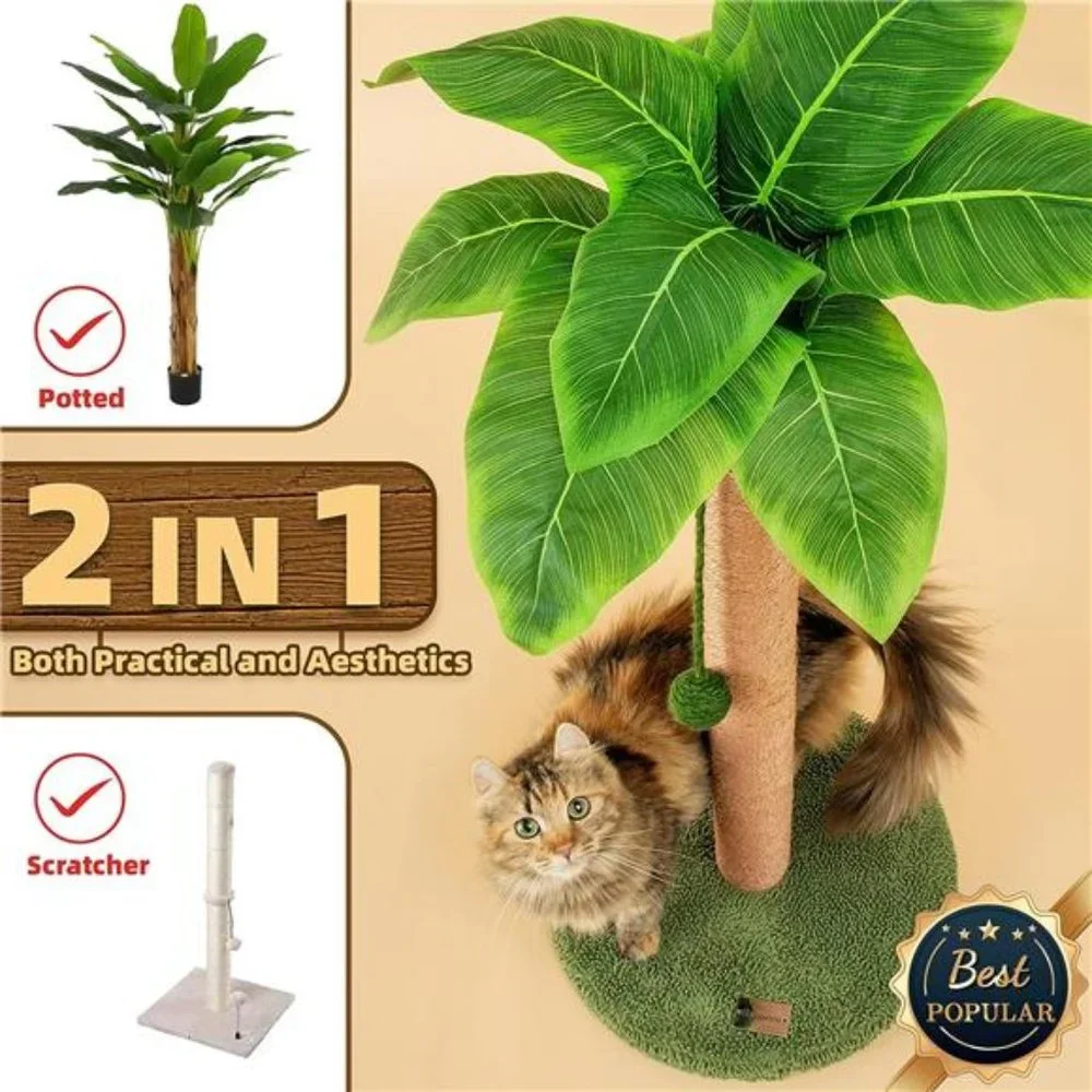 Cat Scratching Post 33 inch Tall Scratching Post with Sisal Rope Cat Scratcher